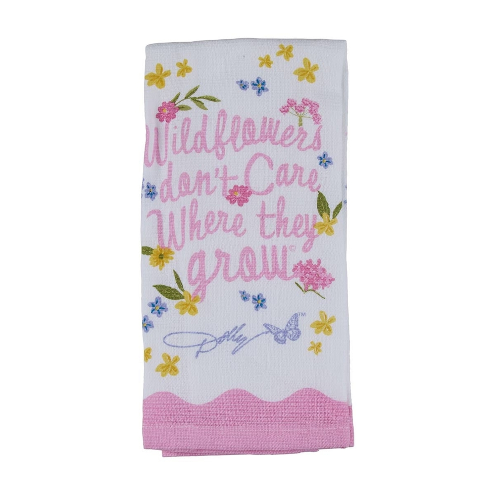 DOLLY PARTON Floral Kitchen/ Hand Towel 'Wildflowers Don't Care Where They Grow' - Picture 3 of 5